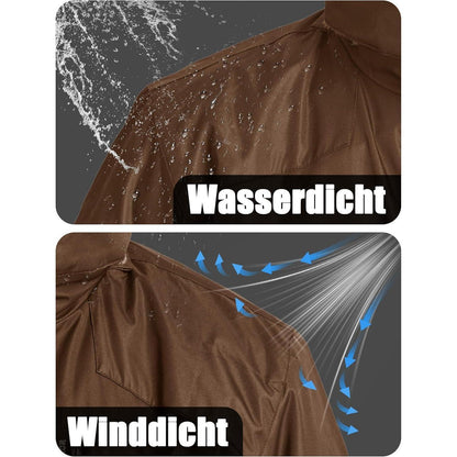 Herren Winter Skijacke Fleece Softshelljacke XL Kaffeebraun