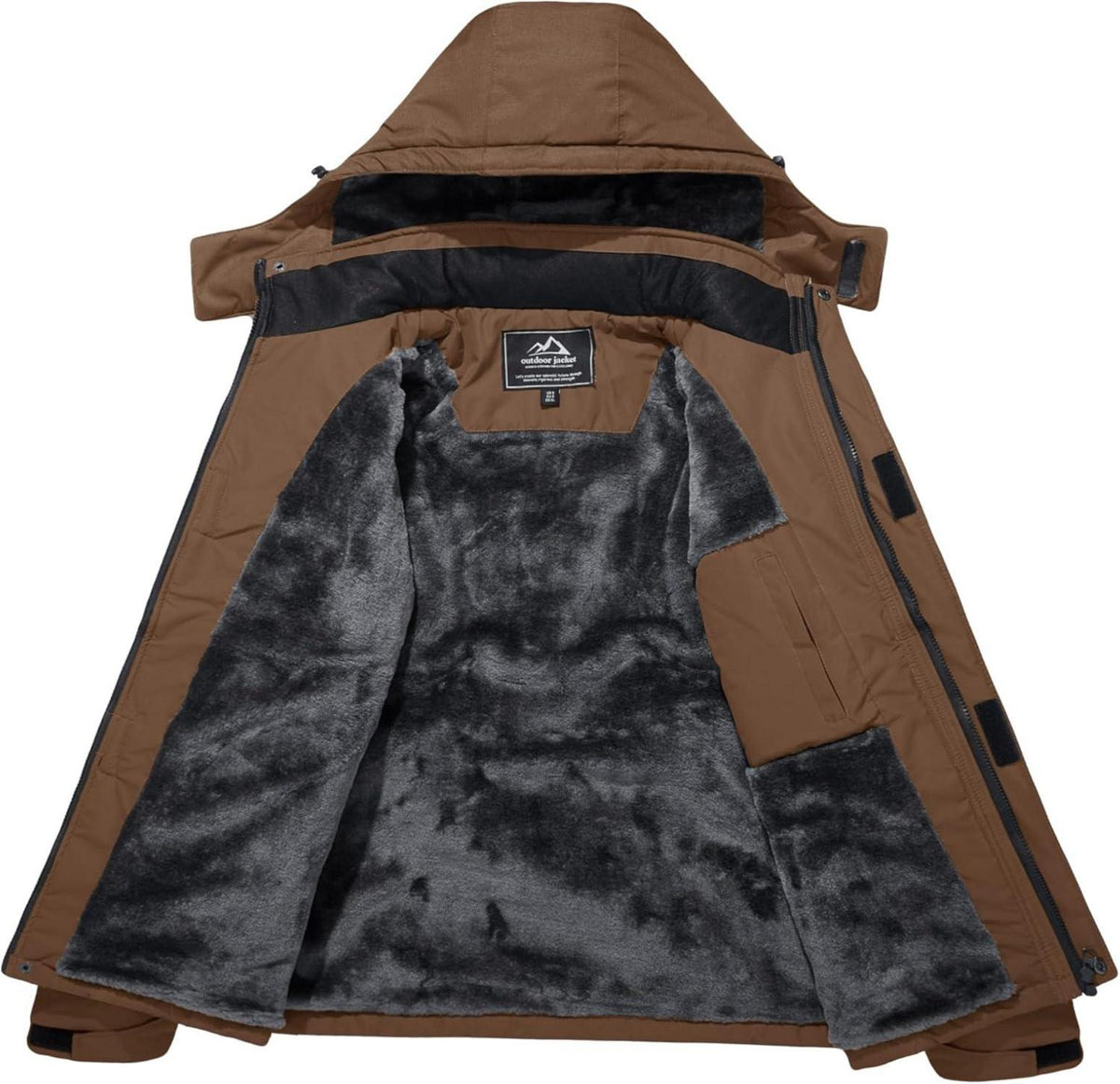 Herren Winter Skijacke Fleece Softshelljacke XL Kaffeebraun