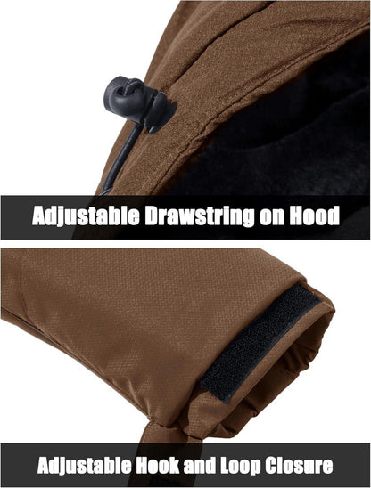 Herren Winter Skijacke Softshelljacke Fleece Gefüttert XL Kaffeebraun