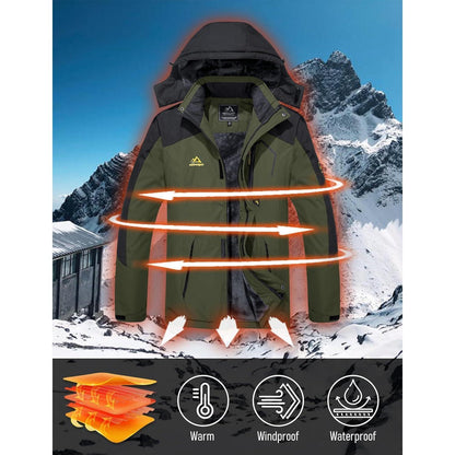 Herren Winter Skijacke Fleece Softshelljacke Wasserdicht