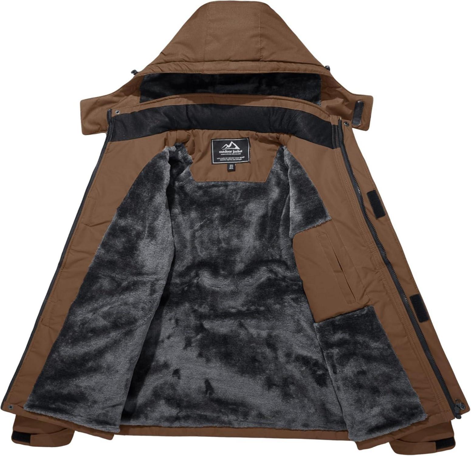 Herren Winter Skijacke Fleece Gefüttert Jacke Wasserdicht