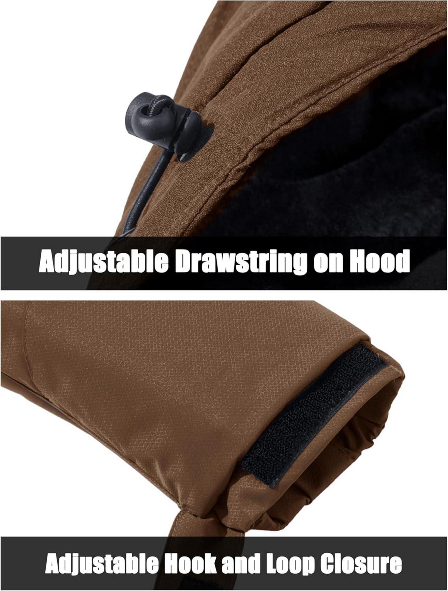 Winter Skijacke Herren Fleece Gefüttert Outdoorjacke Softshelljacke Schwarz