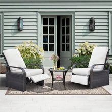 2x Verstellbarer Liegestuhl – Rattan Gartenmöbel Set