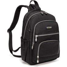 Damen Rucksack Nylon Leicht Klein 9L Schwarz