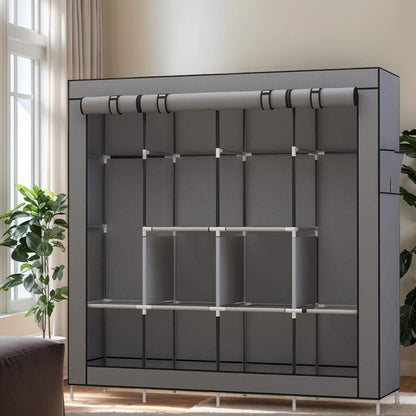 UDEAR Kleiderschrank Stoff Faltschrank grau wasserdichter