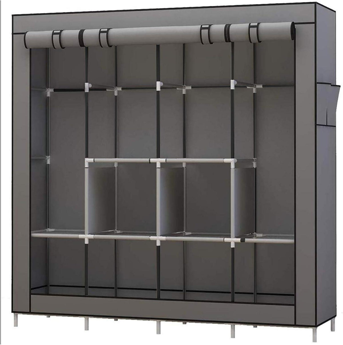 UDEAR Kleiderschrank Stoff Faltschrank grau wasserdichter