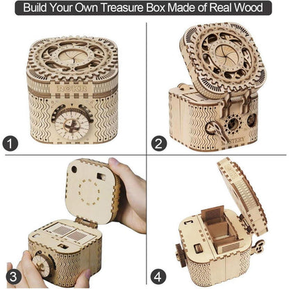 Holz Puzzle 3D Laserschnitt Schatzkiste Modell Kit
