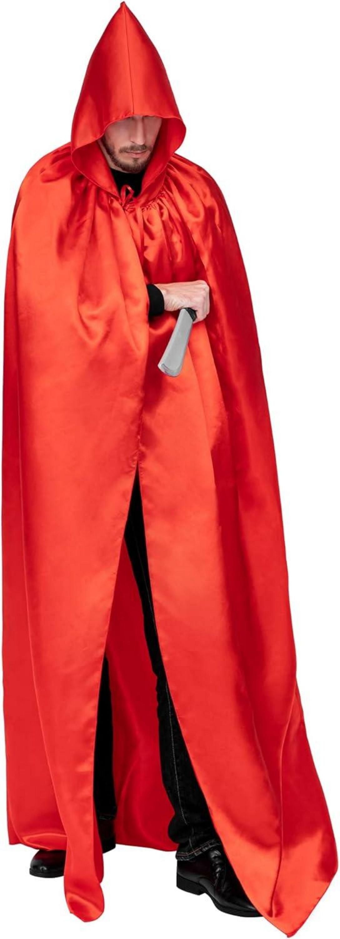 Halloween Umhang mit Kapuze Vampir Kostüm Rot M Erwachsene Cosplay