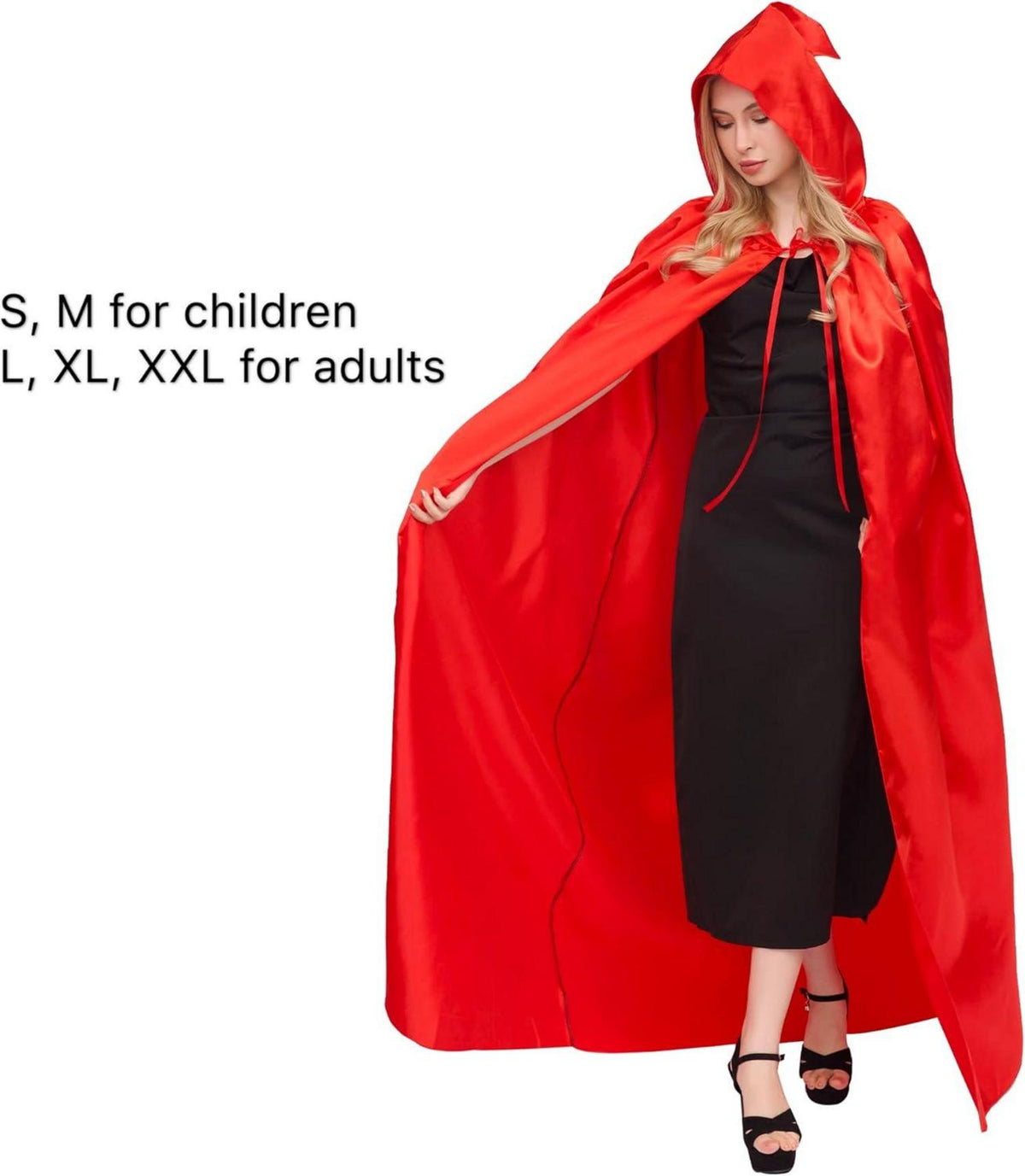 Unisex Halloween Umhang mit Kapuze Vampir Kostüm Cosplay rot M