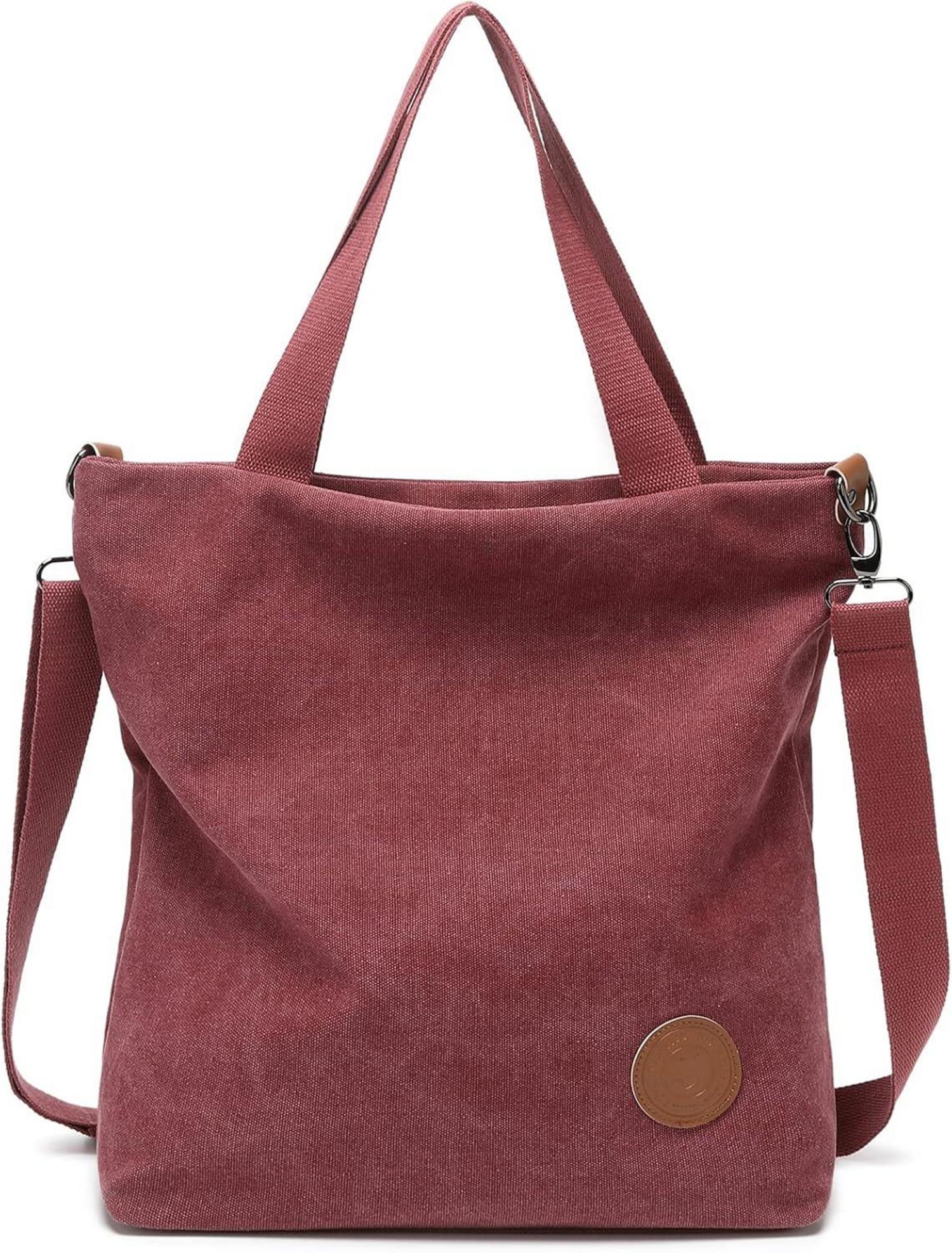 Canvas Schultertasche Damen Groß Multifunktionale Umhängetasche