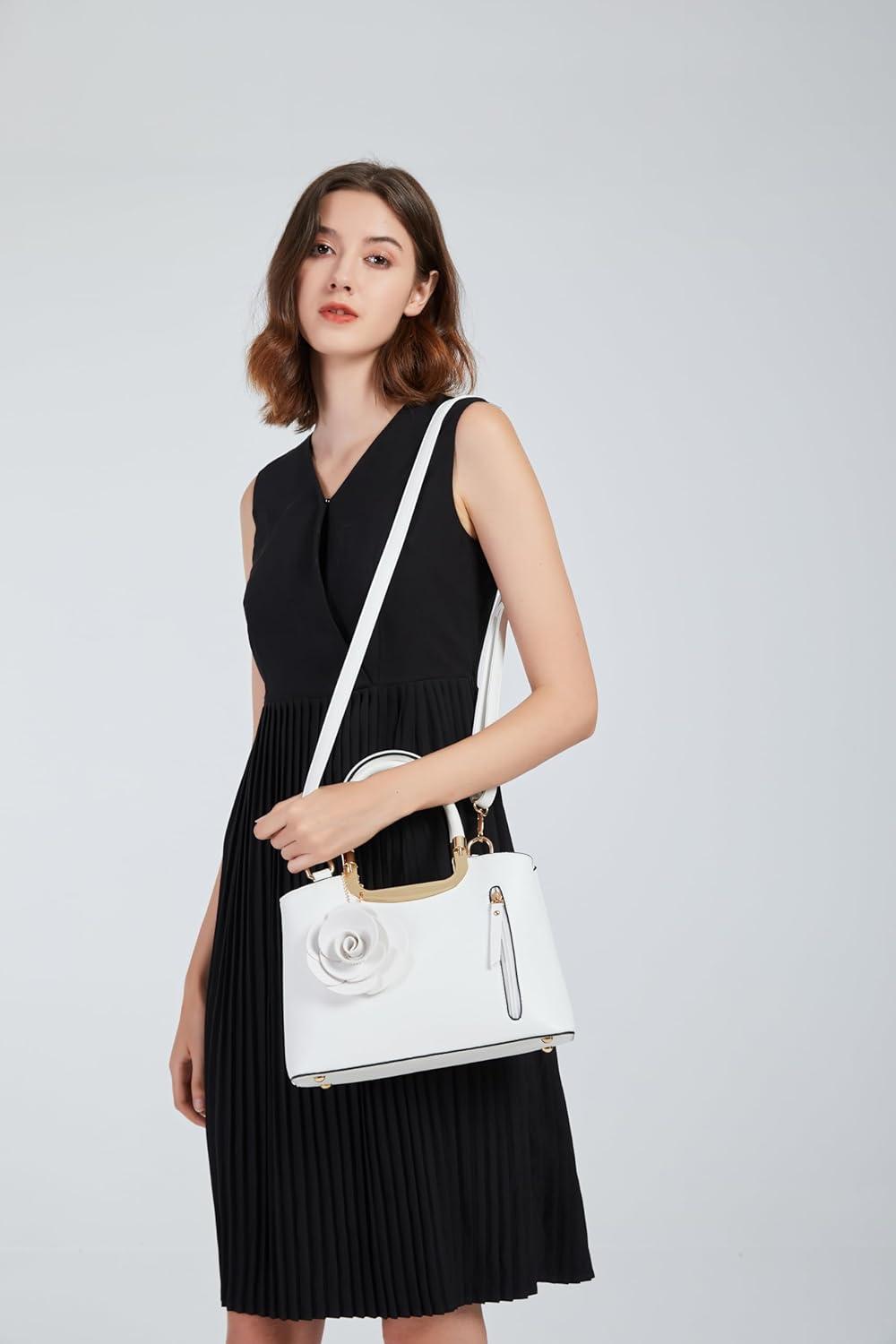 Miss Lulu Damen Handtasche Blumen Henkeltasche Schultertasche Umhängetasche