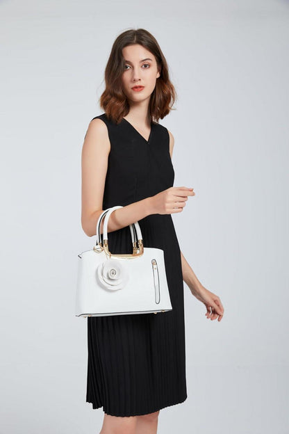Handtasche Damen Umhängetasche Elegant Kunstleder Retro Blumen