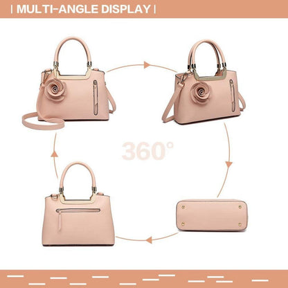 Miss Lulu Damen Handtasche Blumen Schultertasche PU-Leder Umhängetasche elegante Retro Tasche