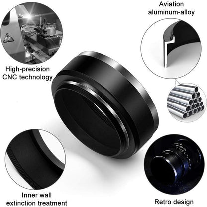 58mm Metall Standard Gegenlichtblende + Objektivdeckel