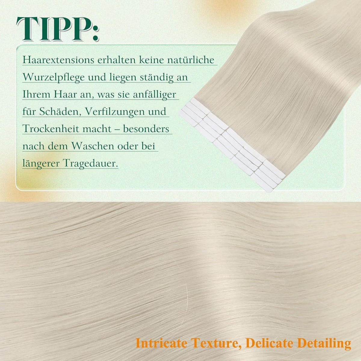 Echthaar Tape-in Extensions Platinblond 35cm - #1000