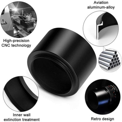 52mm Metall Tele Gegenlichtblende mit Pinch Objektivdeckel