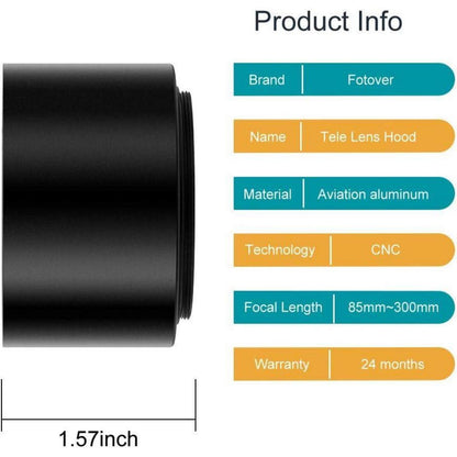 52mm Metall Tele Gegenlichtblende mit Pinch Objektivdeckel