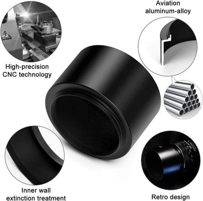 52mm Metall Tele Gegenlichtblende mit Pinch Objektivdeckel