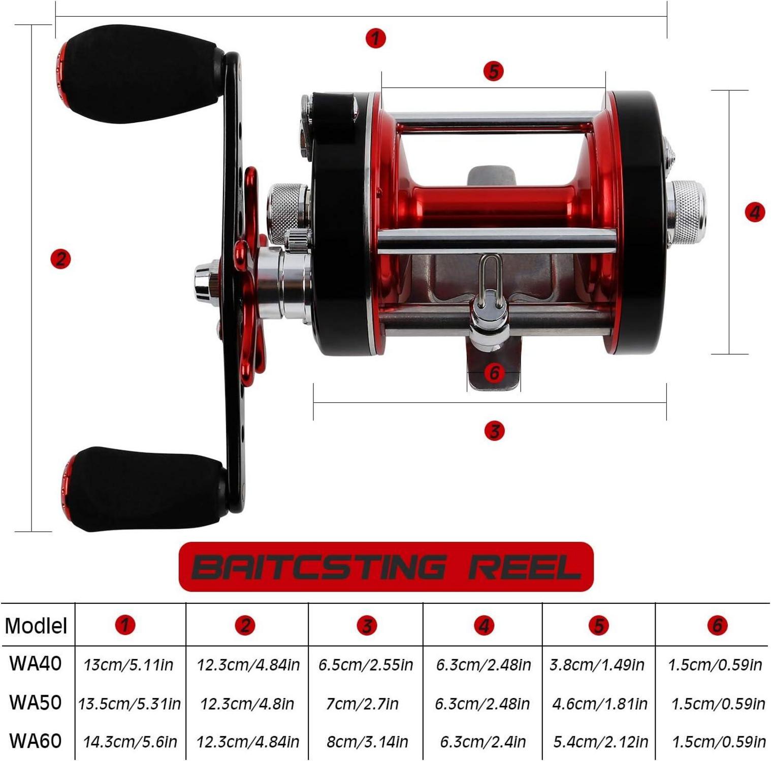 Sougayilang Runde Baitcastrolle Verstärkter Metallkörper Star Drag