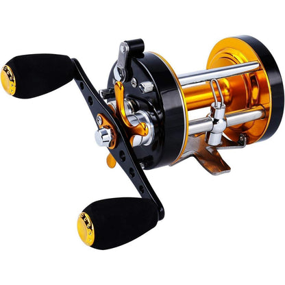 Runde Baitcast Angelrolle mit Carbon-Zugsystem, 10kg Bremskraft