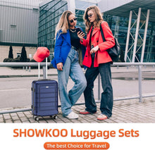 SHOWKOO Kofferset 3tlg Hartschale Leicht ABS+PC TSA Blau