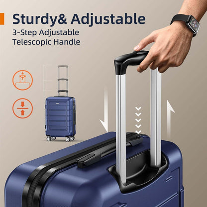SHOWKOO Kofferset 3tlg Hartschale Leicht ABS+PC TSA Schloss 4 Rollen (M L XL