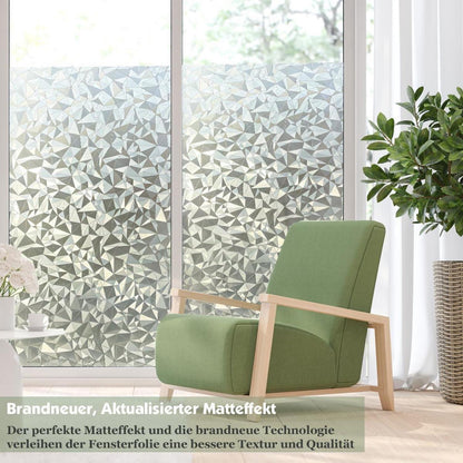 Zindoo Fensterfolie Blickdicht Selbsthaftend 44.5x200cm
