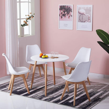 Runder Esstisch Skandinavisch Weiß 80cm Küchentisch MDF