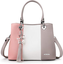 Damen Handtasche Gestreift Multifunktional Umhängetasche mit vielen