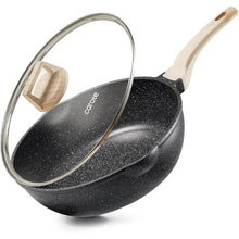 CAROTE Bratpfanne Wokpfanne mit Deckel 32cm 6.1L