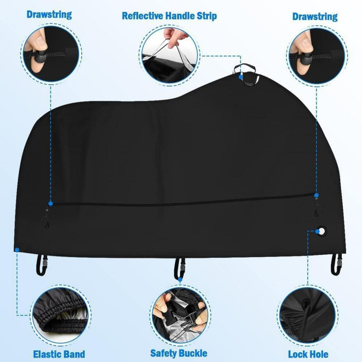 Wasserdichte Fahrradabdeckung 200x110x90cm – Schutzhülle für 1-2 Fahrräder