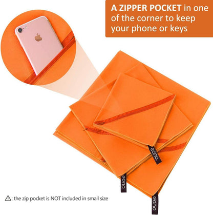 Mikrofaser Handtuch Orange Ultra Leicht Schnelltrocknend Sporthandtuch