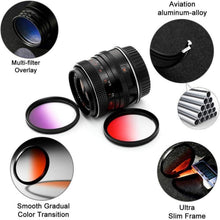 77mm Fotover Farbverlaufsfilter Set 9-teilig mit Taschen und