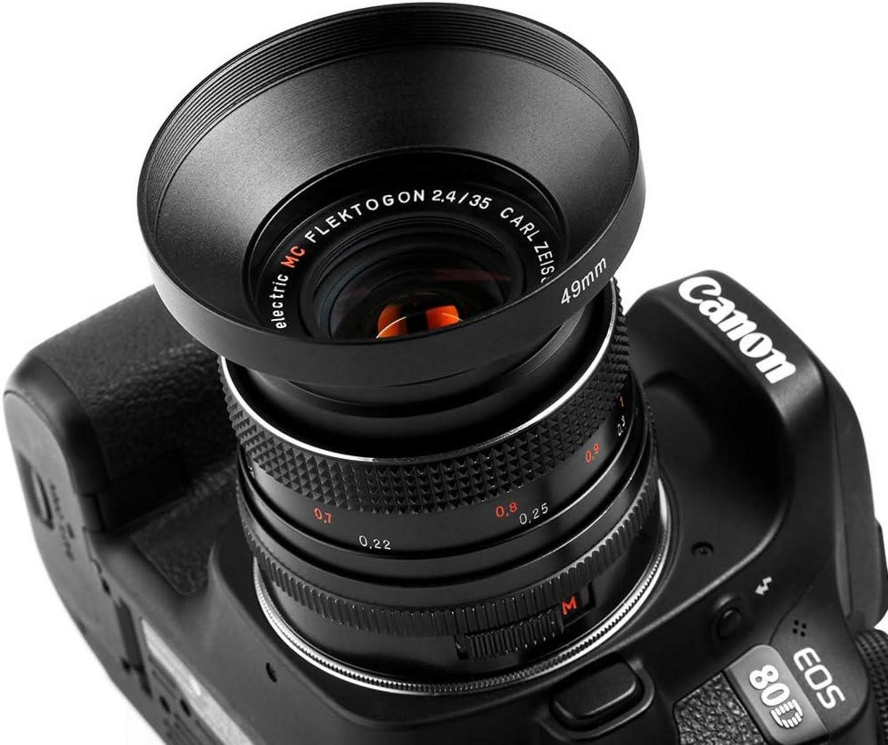 77mm Universal Metall Sonnenblende Streulichtblende für Kamera + Reinigungstuch