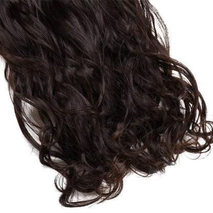 Gewellte Haarverlängerung Mittelbraun 60cm – Clip-in Haarteil