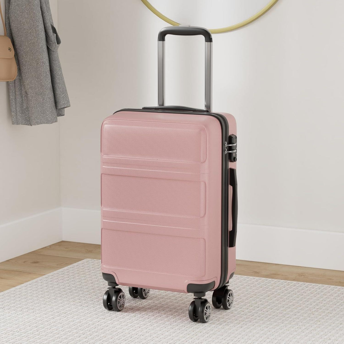 XL Reisekoffer Rosegold mit TSA Schloss, 75cm