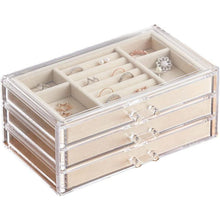 Schmuckschatulle mit 3 Schubladen für Damen - Ring Ohrring