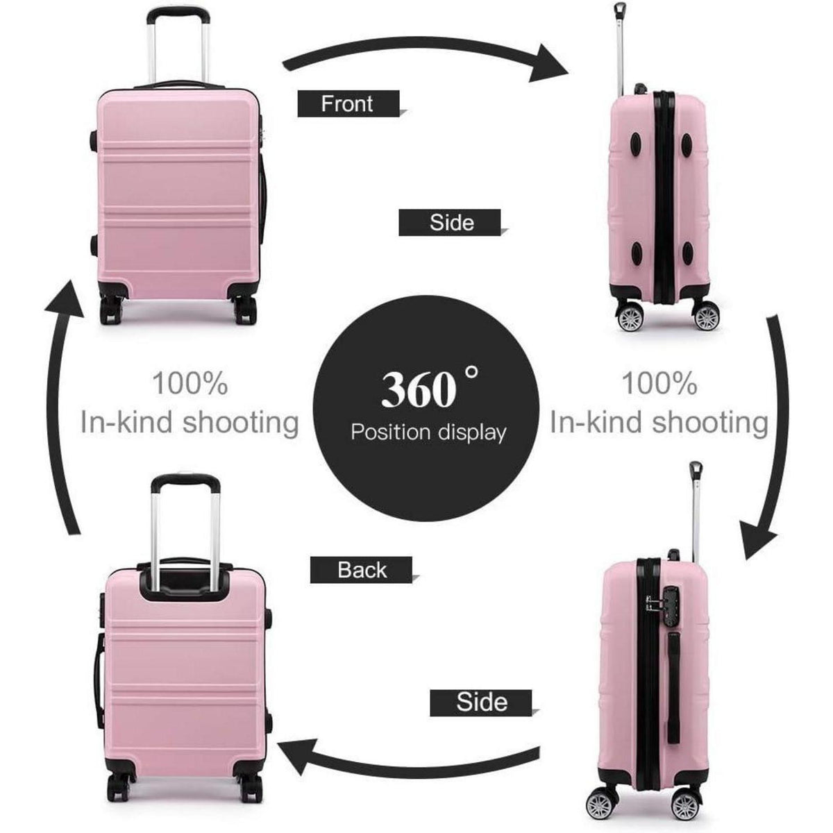 Hartschalenkoffer M (55cm) Pink mit TSA Schloss