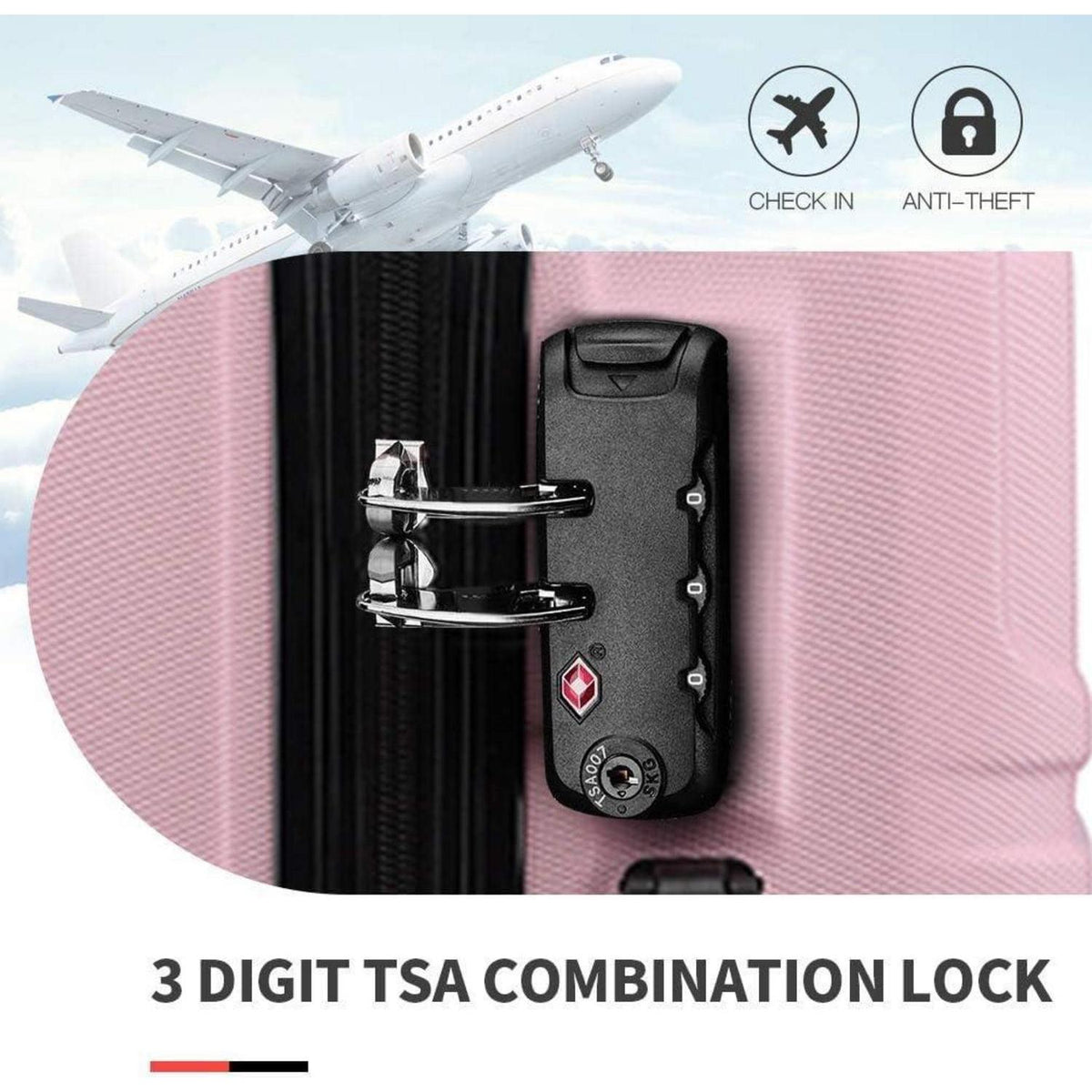 Hartschalenkoffer L (65cm) Pink mit TSA Schloss