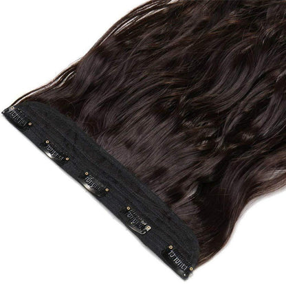 Gewellte Haarverlängerung 43 cm – Mittelbraun, Clip-In