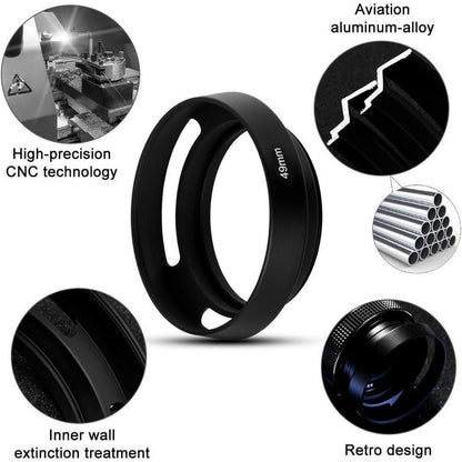 39mm Hohl Metall Gegenlichtblende für Canon Nikon Sony