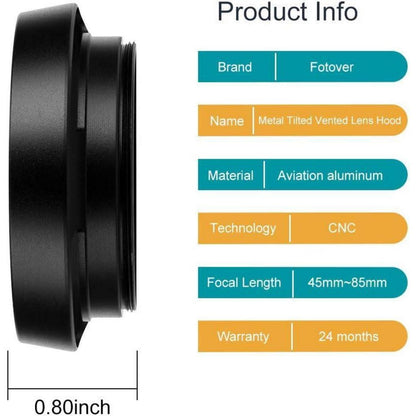 39mm Hohl Metall Gegenlichtblende für Canon Nikon Sony