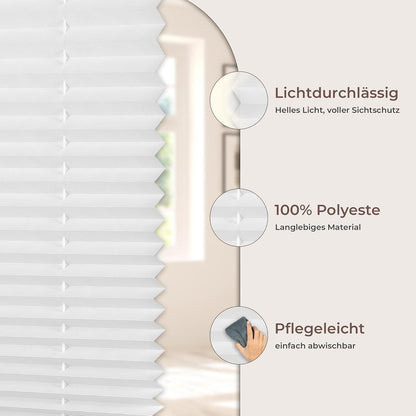 Klemmrollos für Fenster ohne Bohren Jalousie 35x130cm weiß