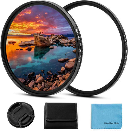 67mm UV CPL Filter Set mit Objektivdeckel und Reinigungstuch