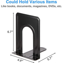 Rutschfeste Metall-Buchstützen 8 Stück Schwarz 17x14,5x12,5