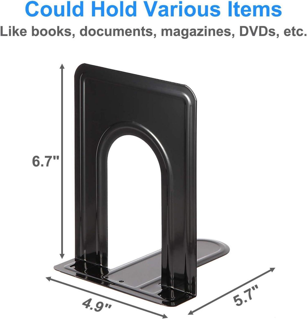 Rutschfeste Metall-Buchstützen 8 Stück Schwarz 17x14,5x12,5