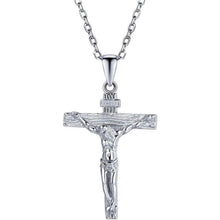 U7 Edelstahl Kreuz Halskette Jesus Christus Anhänger 925