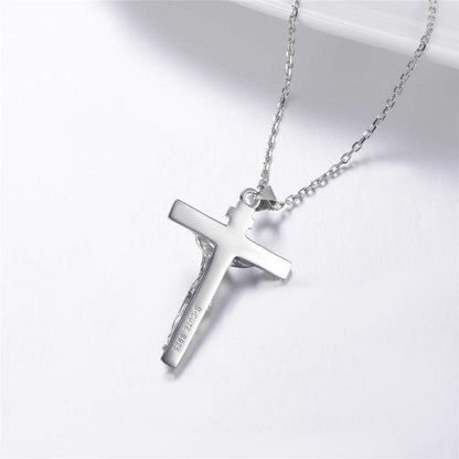 U7 Edelstahl Kreuz Halskette Jesus Christus Anhänger 925