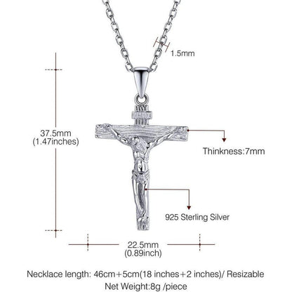 U7 Edelstahl Kreuz Halskette Jesus Christus Anhänger 925
