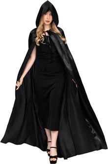 Umhang mit Kapuze für Halloween Cosplay Vampir Kostüm Schwarz XXL